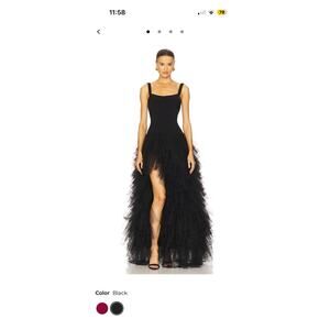 Lovers and Friends Bowie Gown - Black Tiered Tulle Evening Dress size XS